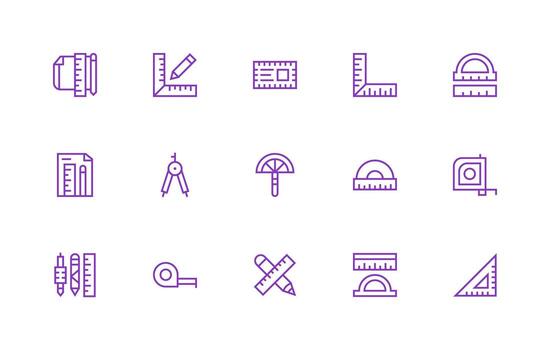 15 Regular Line Style Icons from Ruler Collection Core Icon Collection for Daily Tasks vector