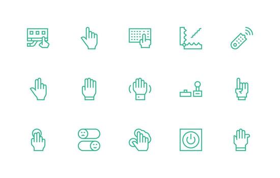 activar icono conjunto con 15 regular línea gráficos multi-estilo icono colección vector