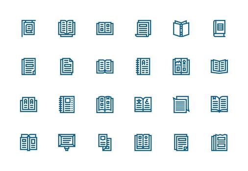 paginas visual paquete conteniendo 24 grueso línea línea íconos mínimo icono conjunto para interfaz proyectos vector