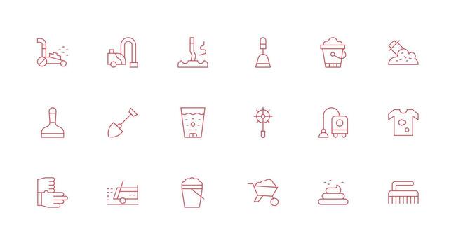 18 Icons for Dirt in Minimal Line Format Basic Icon Series vector