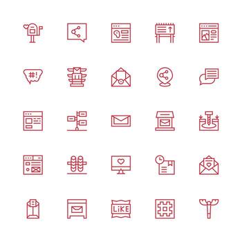 25 medio carrera contorno estilo íconos desde enviar colección alta resolución íconos para ninguna plataforma vector