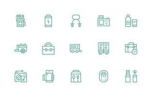 portátil icono conjunto con 15 regular línea gráficos digital producto íconos para rápido entrega vector