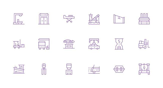 descarga icono colección con 18 mínimo línea diseños general utilizar icono paquete vector