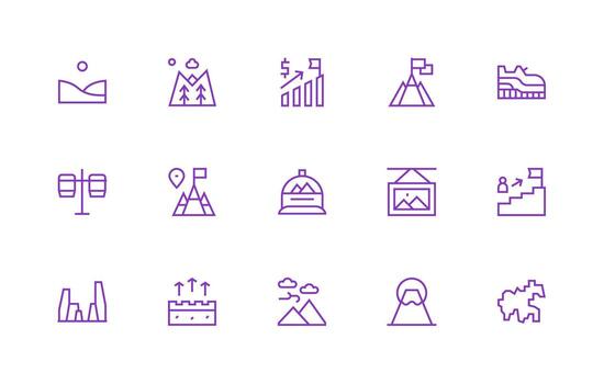 Regular Line Icons from Peak Set with 15 Vectors Full Icon Library for UI Designers