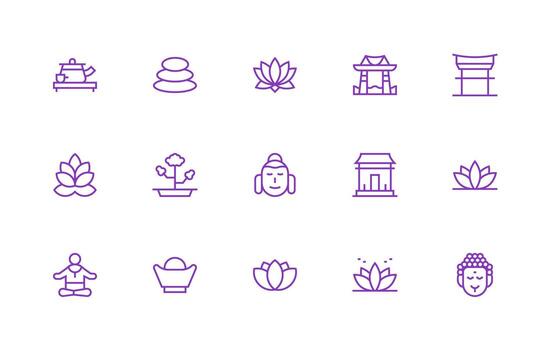15 Regular Line Style Icons from Zen Collection Multi-Purpose Icon Set vector