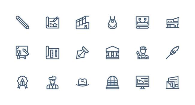 18 íconos para bosquejo en fuerte carrera línea formato píxel Perfecto íconos para moderno aplicaciones vector