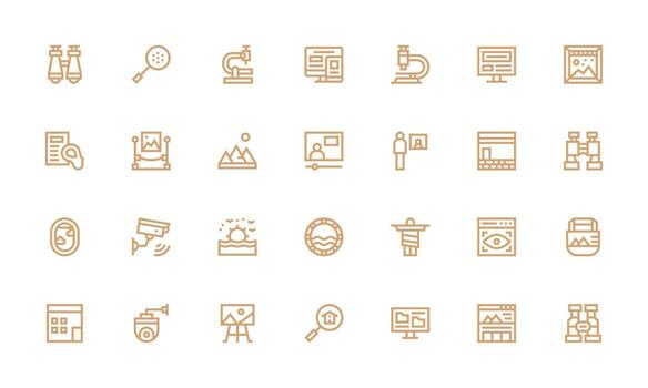 28 Icons for View in Bold Line Format Web Icon Collection vector