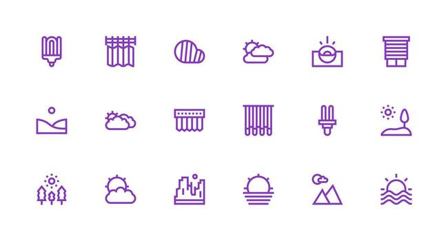 18 fuerte carrera línea íconos para luz gráficos limpiar conjunto para diseño prototipos vector