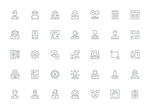 User Design Icons featuring 35 in Light Line Style Multi-Style Icons for Creative Projects vector