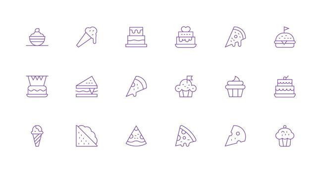 Topping featuring 18 Icons in Minimal Line Design UI Icon Set vector