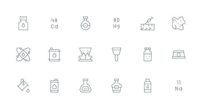 Minimal Line Icons from Substance Set with 18 Vectors Clean Icon Collection for Web Use