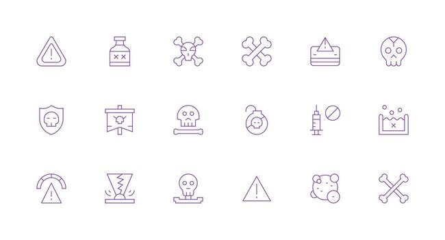 Minimal Line Icons from Unsafe Set with 18 Vectors Minimal Icon Set for Interface Projects