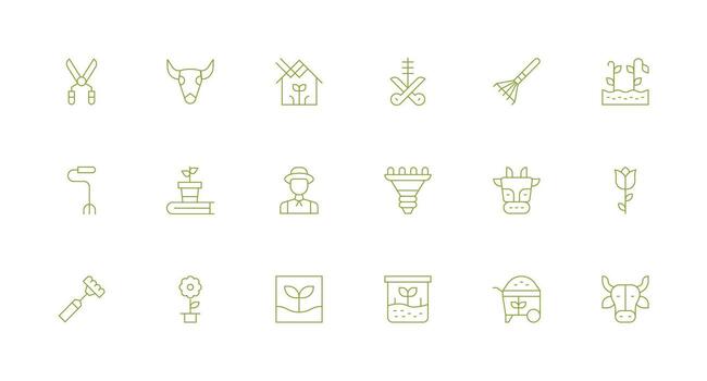 Minimal Line Icons from Horticulture Set with 18 Vectors All Device Compatible Icon Set