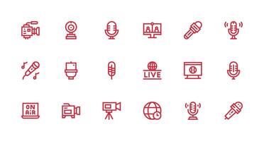 Live featuring 18 Icons in Strong Stroke Line Design Digital Product Icons for Fast Delivery vector