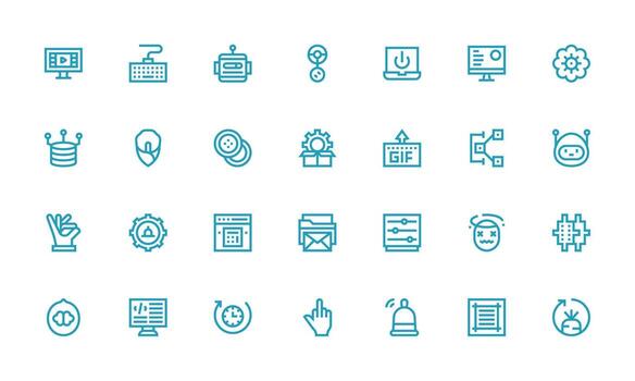 Software Design Icons featuring 28 in Bold Line Style Versatile Icon Collection for Designers vector