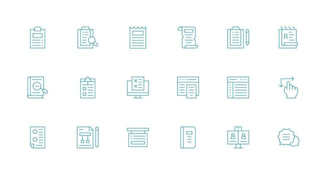 Minimal Line Icons from List Set with 18 Vectors Multi-Style Icons for Creative Projects