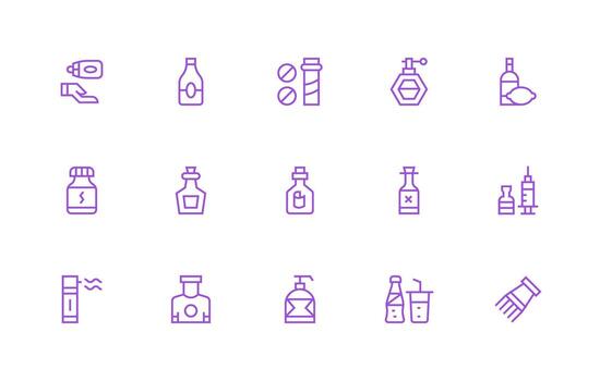 botella incluso 15 regular línea ilustraciones bien estructurado íconos para creativo utilizar vector