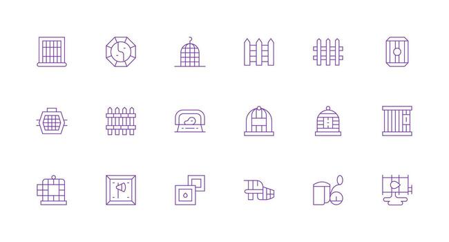 18 Minimal Line Designs for Enclosure Icons Full Icon Library for UI Designers vector