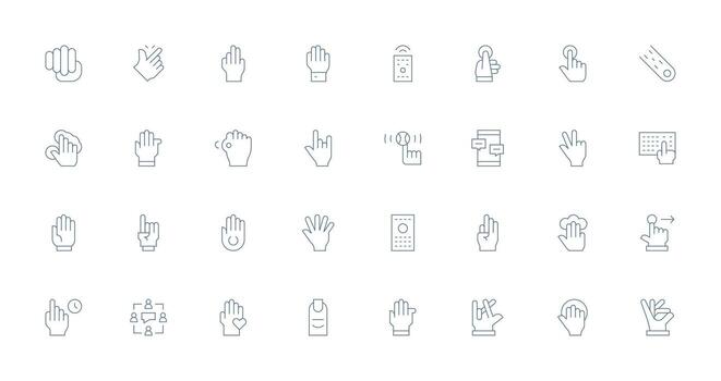 interactuar diseño íconos presentando 32 en Delgado línea estilo profesional icono paquete para desarrollo trabajo vector