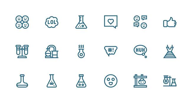 fuerte carrera línea íconos desde reacción conjunto con 18 vectores ui y ux enfocado icono colección