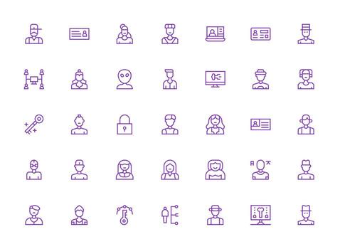 35 regular limpiar línea vectores para iniciar sesión tema íconos construido para visual consistencia paquete