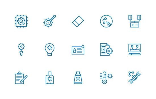 Modification Icon Collection with 15 Regular Line Designs Sharp Icons for Presentations vector