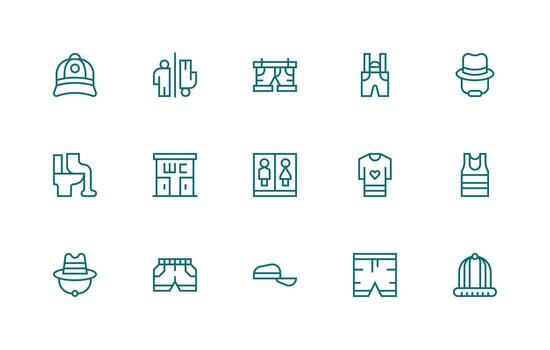 15 Regular Line Designs for Unisex Icons Interface Icon Collection for Daily Projects vector