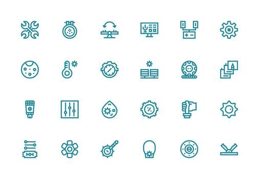 Adjustment Set with 24 Thick Line Line Icons Icon Set for Web vector