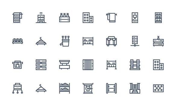 28 Bold Line Style Icons from Rack Collection Responsive Icon Set for Flexible Layouts vector