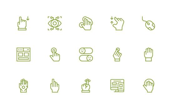 Ui featuring 15 Icons in Regular Line Design Lightweight Icon Series vector