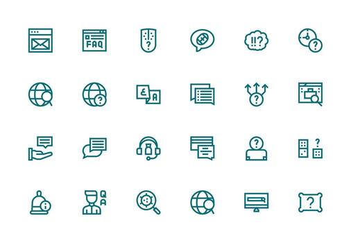 24 grueso línea línea íconos para consulta gráficos organizado glifo íconos para rápido diseño vector