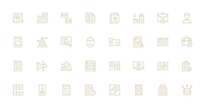 32 Thin Line Style Icons from Data Management Collection Icons Built for Visual Consistency Pack vector