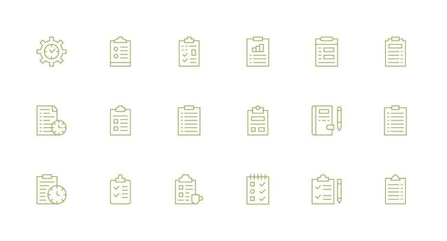 18 ToDo List Icons in Minimal Line Aesthetic Minimal Icon Set for Interface Projects vector