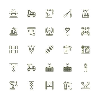Medium Stroke Outline Icons from Lifting Set with 25 Vectors Scalable Icons for Cross-Platform Interfaces