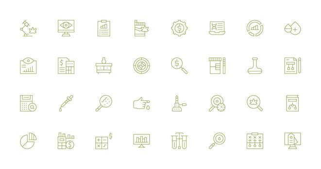 Thin Line Icons from Analysis Set with 32 Vectors Pixel Perfect Icon Set