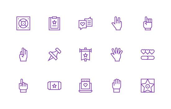 15 Regular Line Style Icons from Highlight Collection Essential Icon Set for Teams vector
