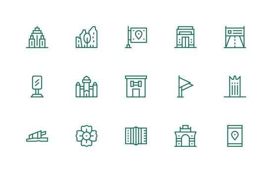 15 regular línea íconos para pueblo gráficos alta resolución íconos para ninguna plataforma vector