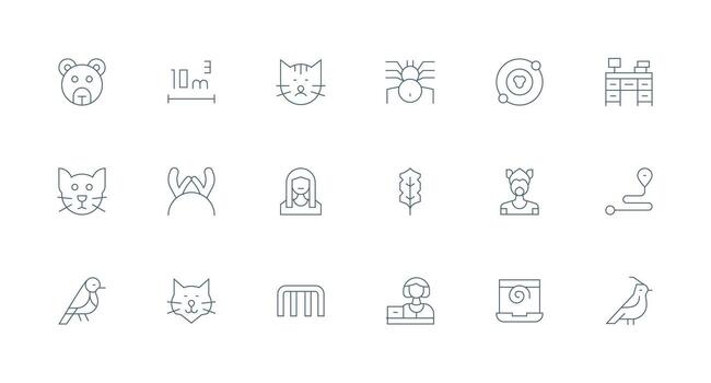 lineal visual paquete conteniendo 18 mínimo línea íconos píxel Perfecto icono conjunto vector