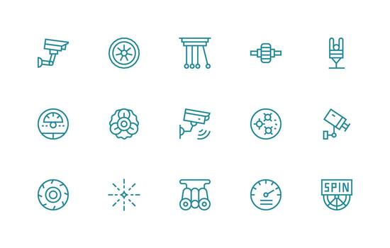movimiento presentando 15 íconos en regular línea diseño completar icono haz para web diseño vector