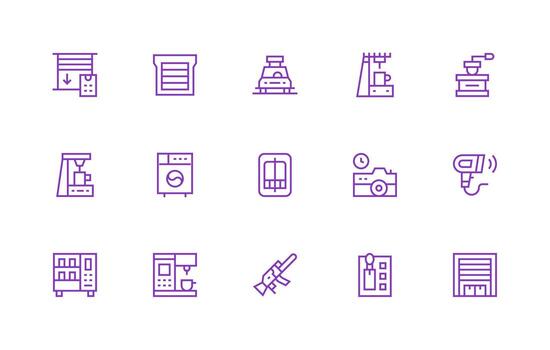 Regular Line Icons from Automatic Set with 15 Vectors Clean Icon Collection for Web Use