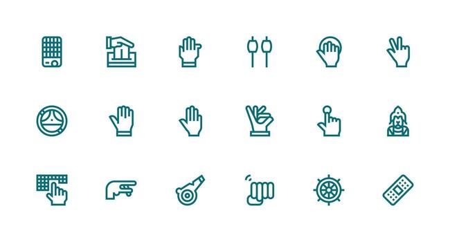 18 fuerte carrera línea estilo íconos desde mando colección organizado paquete para proyecto bienes vector