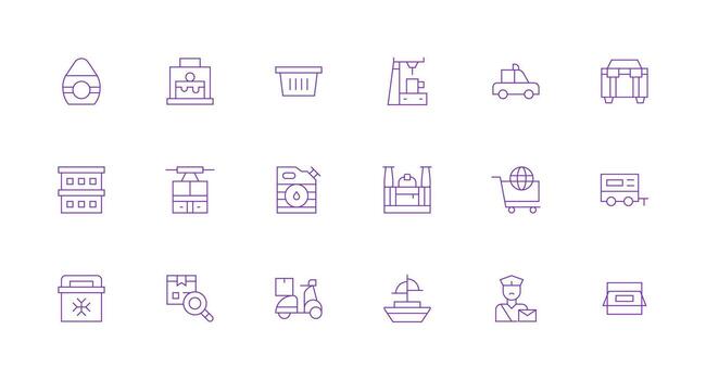 18 Icons for Shipping in Minimal Line Format Modern Line and Glyph Icon Series vector