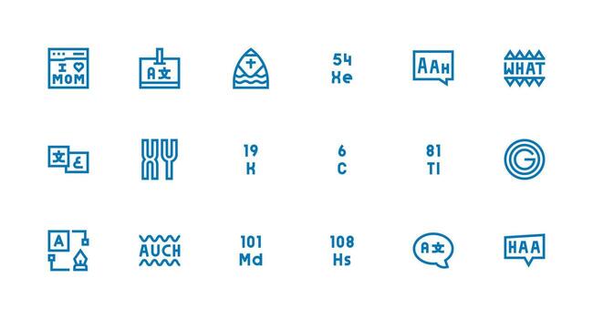 fuente icono conjunto con 18 fuerte carrera línea gráficos diseño icono paquete vector