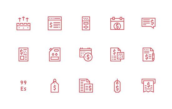 Regular Line Icons from Amount Set with 15 Vectors Reliable Icons for All Interfaces