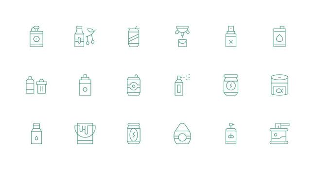 Can Design Icons featuring 18 in Minimal Line Style Fully Editable Icon Set for Web vector