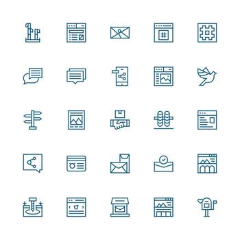 25 medio carrera contorno estilo íconos desde enviar colección bien estructurado íconos para creativo utilizar vector