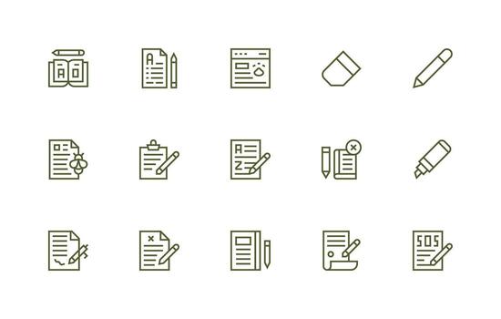Correction Set with 15 Regular Line Icons Pixel Perfect Icons for Modern Apps vector