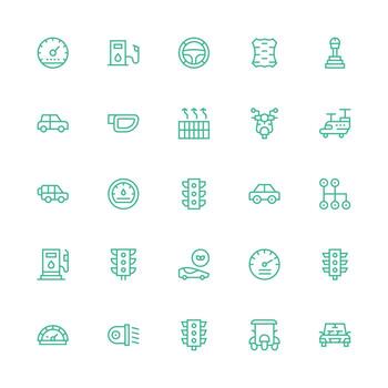 Medium Stroke Outline Icons from Driving Set with 25 Vectors Minimal Icon Set for Interface Projects