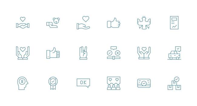 Acceptance featuring 18 Icons in Minimal Line Design Neat Icon Set vector