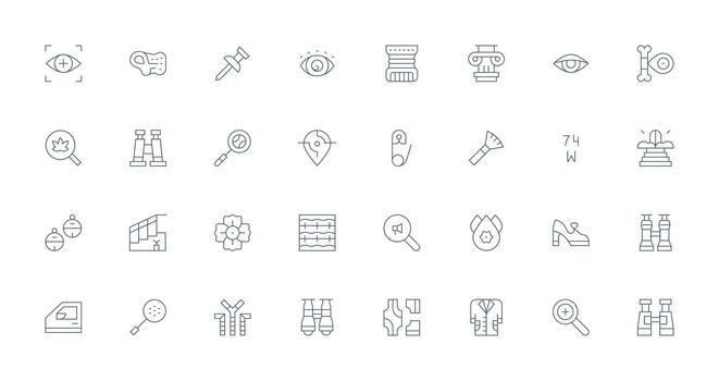 detalle icono colección con 32 Delgado línea diseños equilibrado icono conjunto para funcional diseño vector